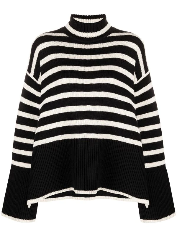 Discount 👏 Signature Stripe Knitted Jumper By Totême 🛒
