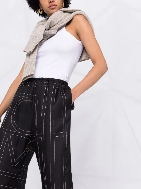 Hot Sale 😉 ( New Season ) Monogram Silk Pyjama Bottoms By Totême 🔥 5 Hot Sale 😉 ( New Season ) Monogram Silk Pyjama Bottoms By Totême 🔥 - Image 5