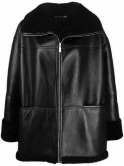 Best Sale 🔔 Oversized Shearling-trim Jacket By Totême 🌟