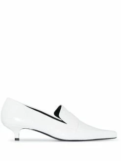 Coupon 🥰 ( New Season ) The Kitten Loafer Croc-effect Pumps By Totême 🤩