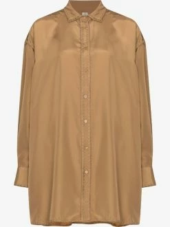 Best Sale ⌛ ( New Season ) Embroidered-edge Silk 👚 Shirt By Totême 😉