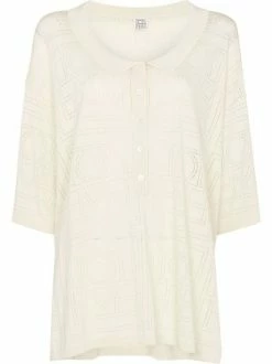 Discount 💯 ( New Season ) Monogram Pointelle Top By Totême 😍