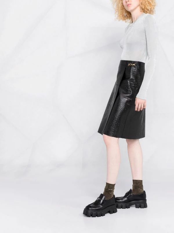 Promo 😍 ( New Season ) Crocodile-effect Wrap Leather 👗 Skirt By Totême 👍 6 Promo 😍 ( New Season ) Crocodile-effect Wrap Leather 👗 Skirt By Totême 👍 - Image 6