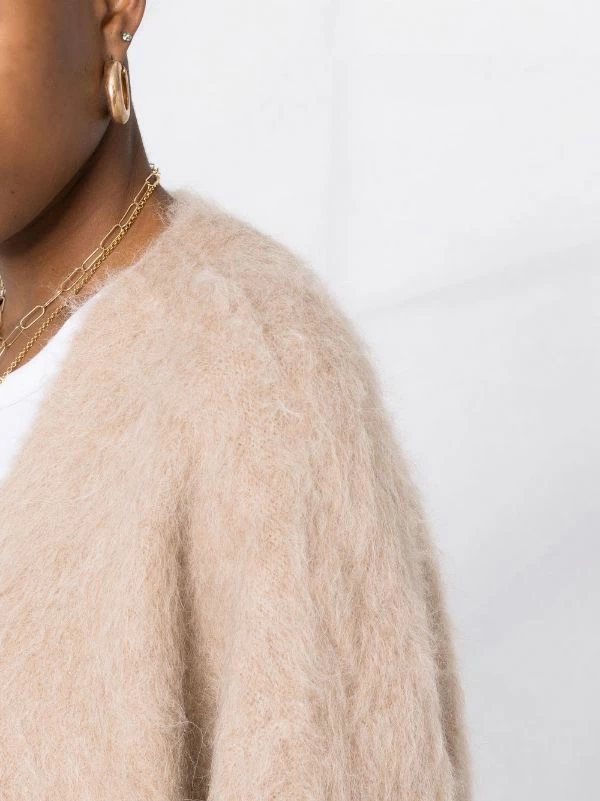 Best Sale ⭐ ( New Season ) Brushed-effect V-neck Cardigan By Totême ✨ 5 Best Sale ⭐ ( New Season ) Brushed-effect V-neck Cardigan By Totême ✨ - Image 5