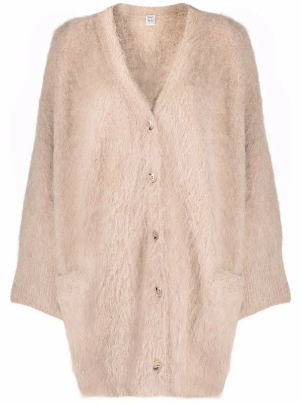 Best Sale ⭐ ( New Season ) Brushed-effect V-neck Cardigan By Totême ✨ 1 Best Sale ⭐ ( New Season ) Brushed-effect V-neck Cardigan By Totême ✨