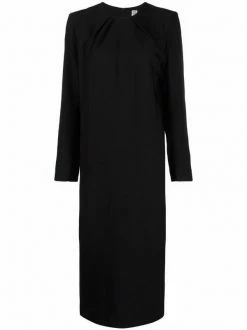 Cheap ⭐ ( New Season ) Pleat-detail Long-sleeve 👗 Dress By Totême 🔥