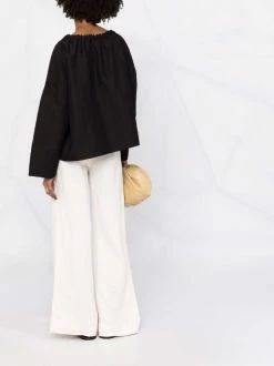 Best reviews of 🎉 ( New Season ) Ruched Boat Neck Blouse By Totême 🧨 -Totême sale2022 18031543 38259781 600