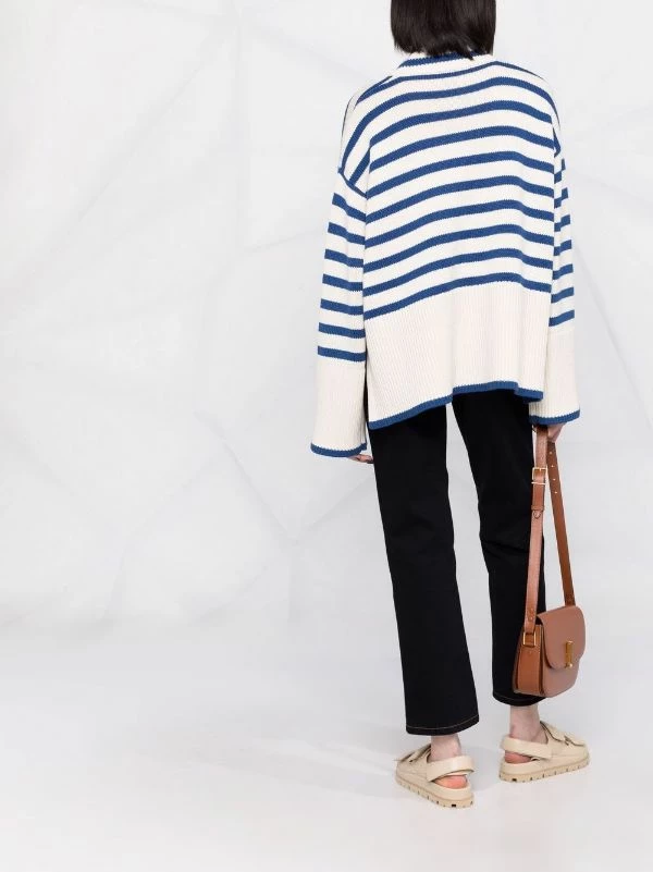 Promo 🌟 ( New Season ) Striped Funnel Neck Jumper By Totême 😉 4 Promo 🌟 ( New Season ) Striped Funnel Neck Jumper By Totême 😉 - Image 4