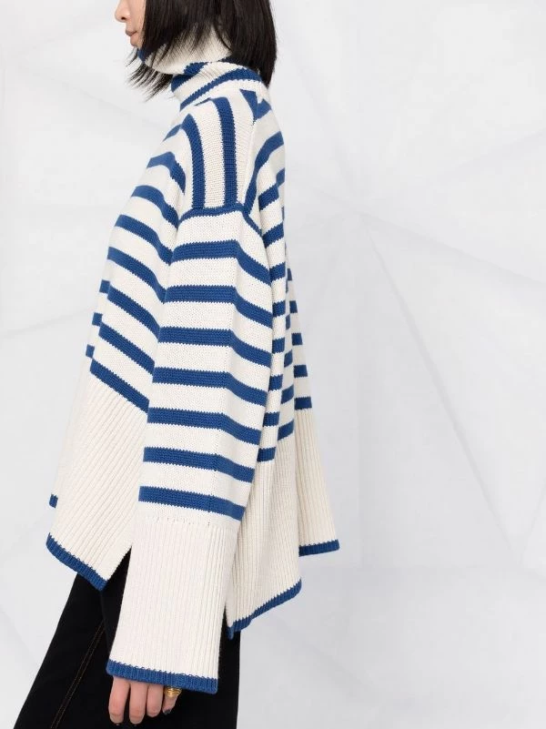 Promo 🌟 ( New Season ) Striped Funnel Neck Jumper By Totême 😉 5 Promo 🌟 ( New Season ) Striped Funnel Neck Jumper By Totême 😉 - Image 5