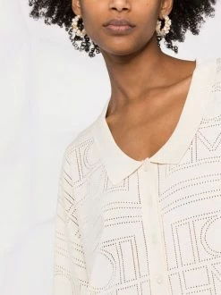 Cheapest 😍 ( New Season ) Monogram-pattern Pointelle-knit 👗 Dress By Totême 🎁 -Totême sale2022 18039380 38196362 600