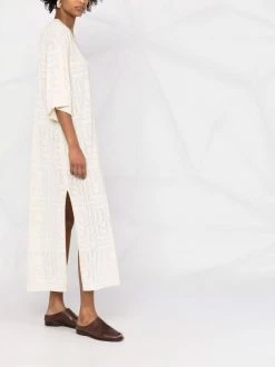 Cheapest 😍 ( New Season ) Monogram-pattern Pointelle-knit 👗 Dress By Totême 🎁 -Totême sale2022 18039380 38198179 600