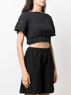 Best Pirce 😀 ( New Season ) Crinkled Boat Neck Crop Top By Totême 😉 -Totême sale2022 18059076 38265871 600