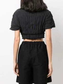 Best Pirce 😀 ( New Season ) Crinkled Boat Neck Crop Top By Totême 😉 -Totême sale2022 18059076 38265878 600