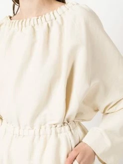 Flash Sale 🎉 ( New Season ) Gathered-neck Linen Blouse By Totême ⌛ -Totême sale2022 18071360 38390663 600