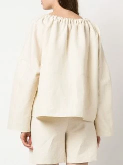 Flash Sale 🎉 ( New Season ) Gathered-neck Linen Blouse By Totême ⌛ -Totême sale2022 18071360 38391072 600