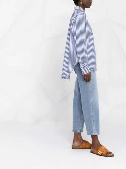 Best Pirce 🥰 ( New Season ) Striped Relaxed-fit 👚 Shirt By Totême 👍 -Totême sale2022 18185624 38715308 600