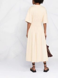 Hot Sale 😀 ( New Season ) Smocked Waist Midi 👗 Dress By Totême 🤩 -Totême sale2022 18186403 38694907 600