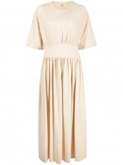 Hot Sale 😀 ( New Season ) Smocked Waist Midi 👗 Dress By Totême 🤩