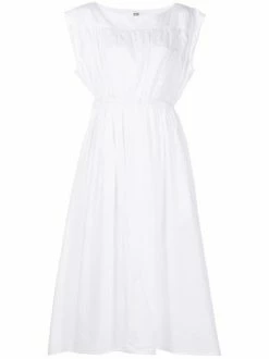 Flash Sale 🌟 ( New Season ) Sleeveless Elasticated Cotton Midi 👗 Dress By Totême ✨